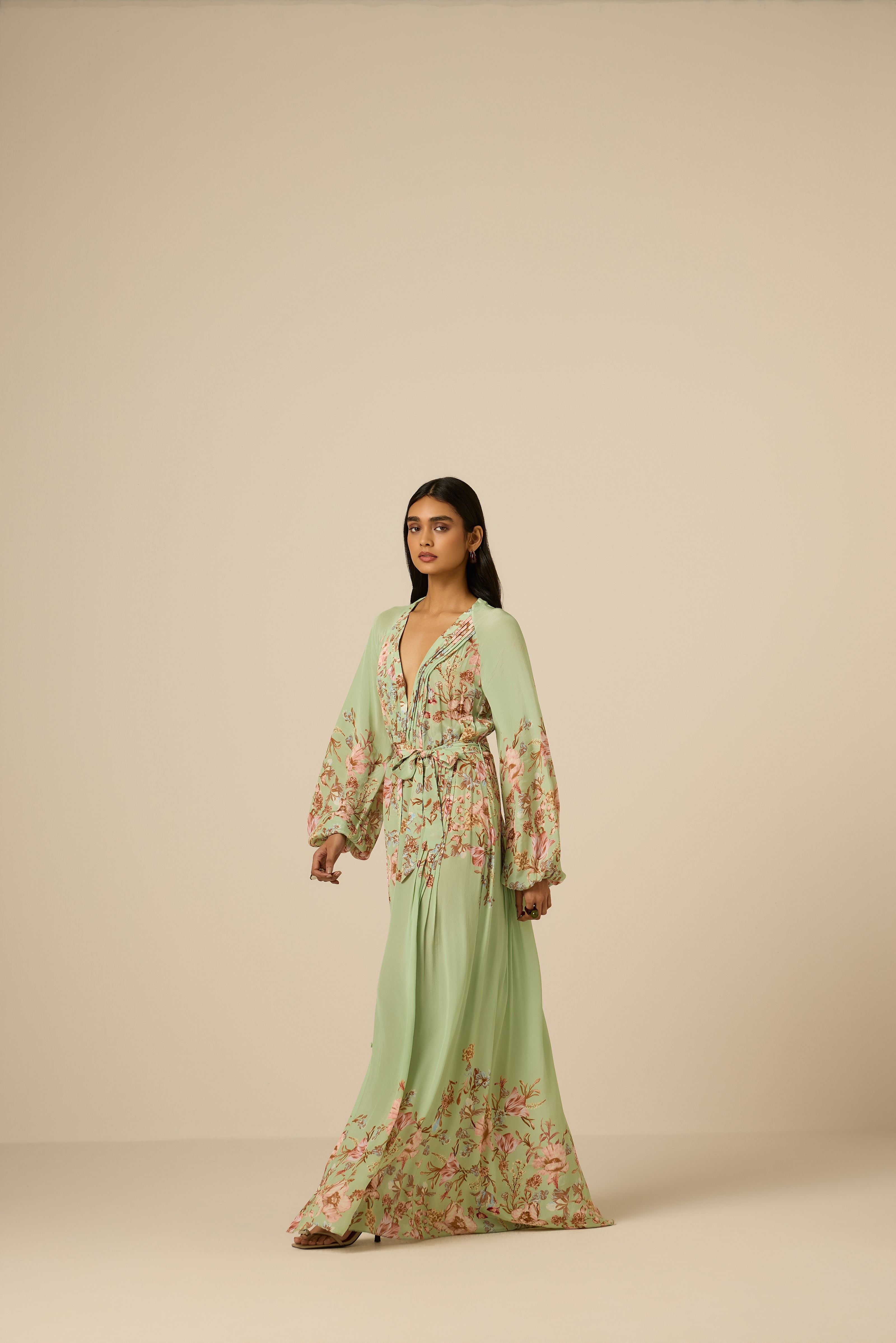 Hemant & Nandita Ezra Pintuck Dress