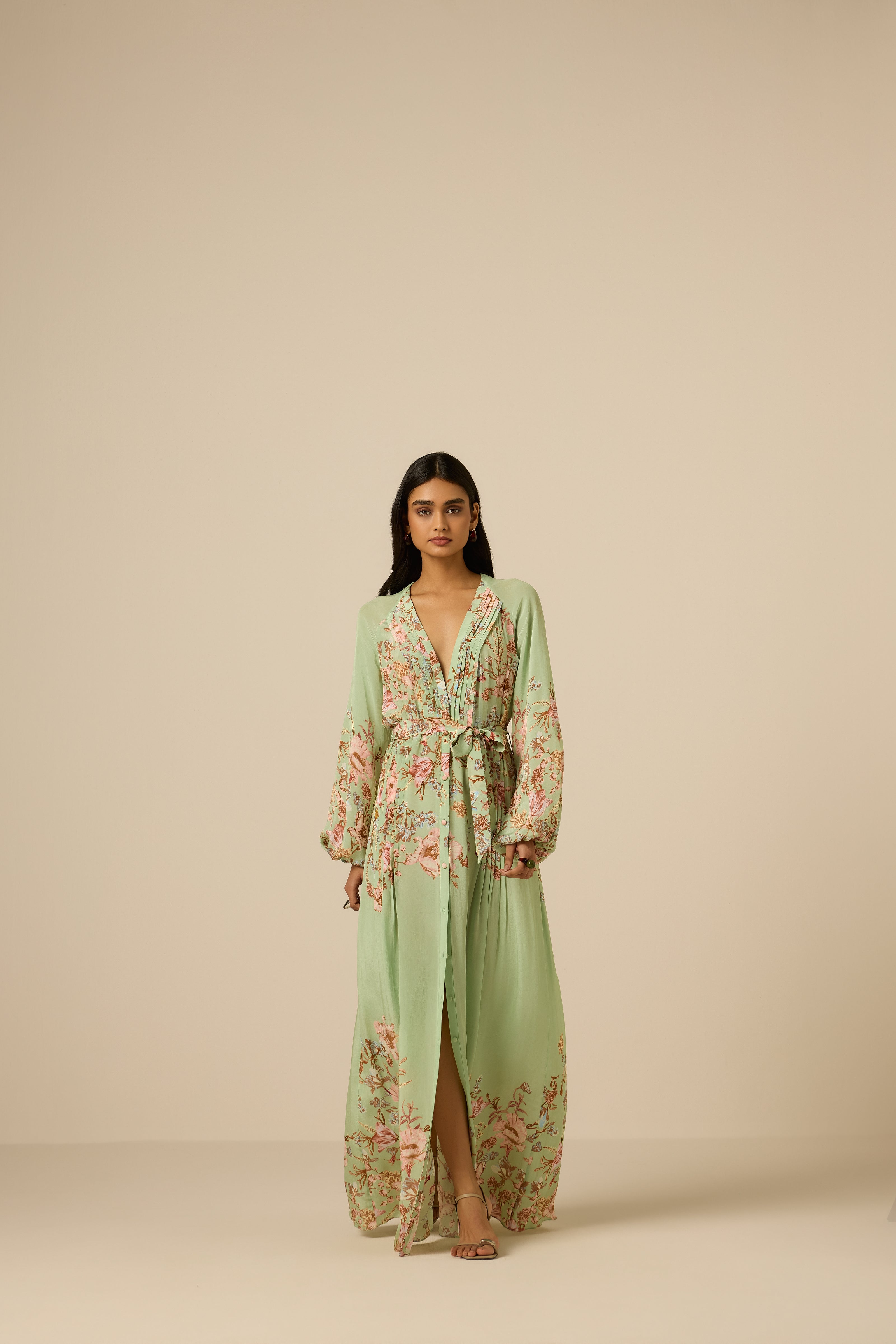 Hemant & Nandita Ezra Pintuck Dress