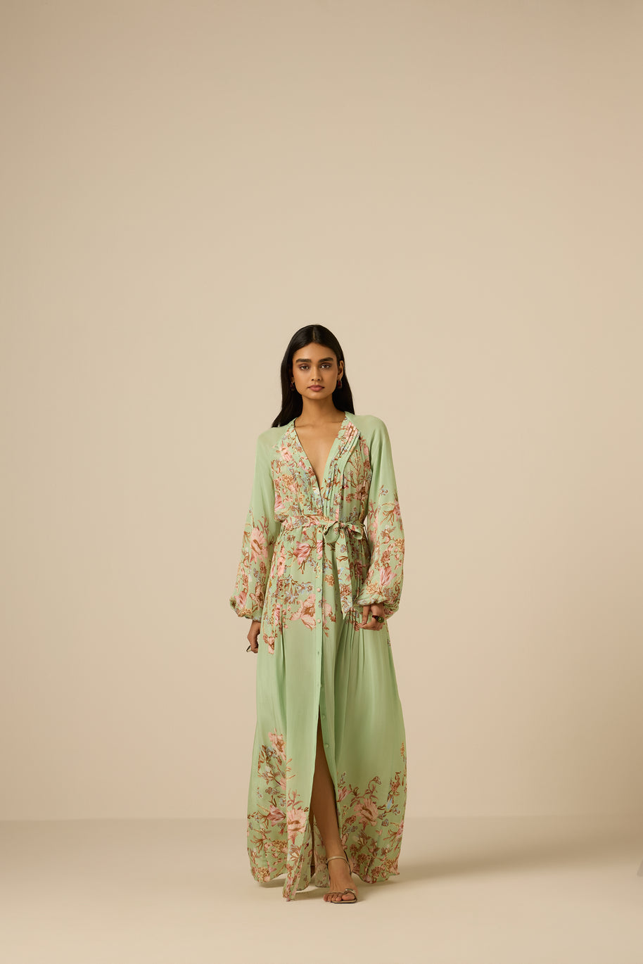 Hemant & Nandita Ezra Pintuck Dress