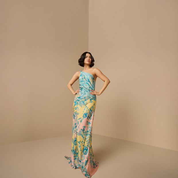 Hemant & Nandita - Wani Long One Shoulder Dress