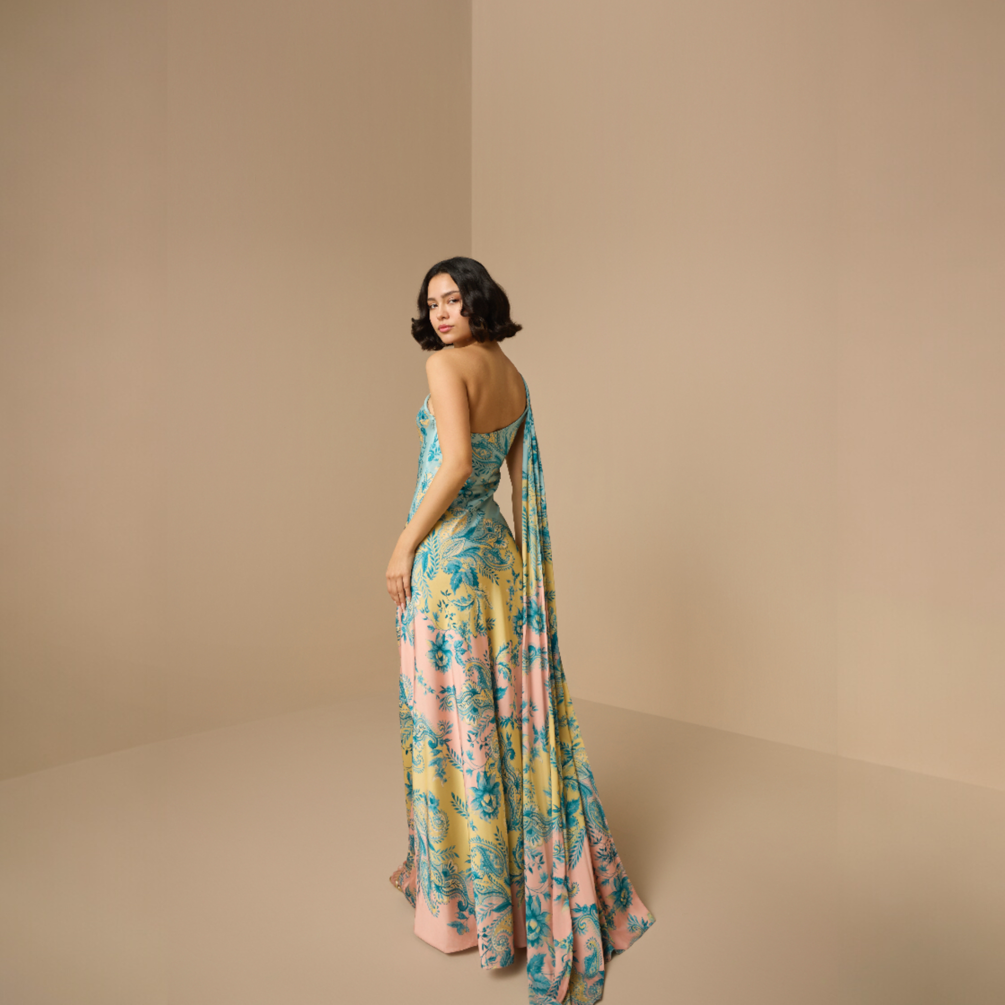 Hemant & Nandita - Wani Long One Shoulder Dress