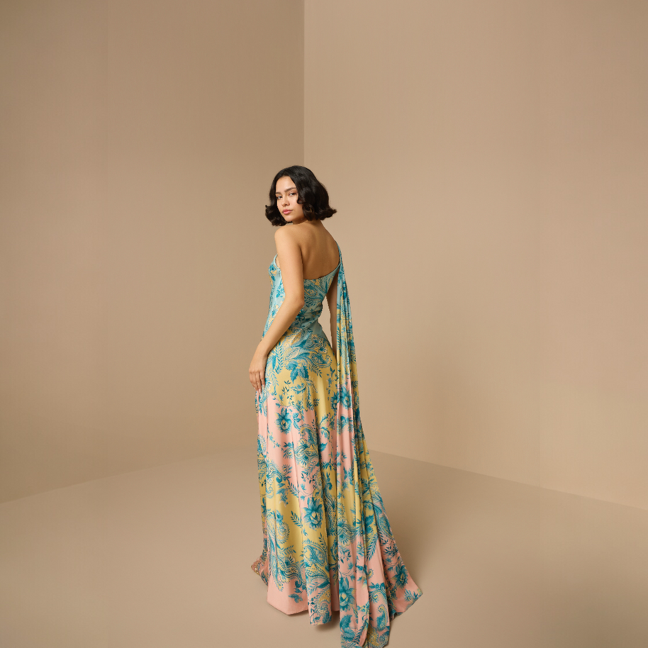 Hemant & Nandita - Wani Long One Shoulder Dress