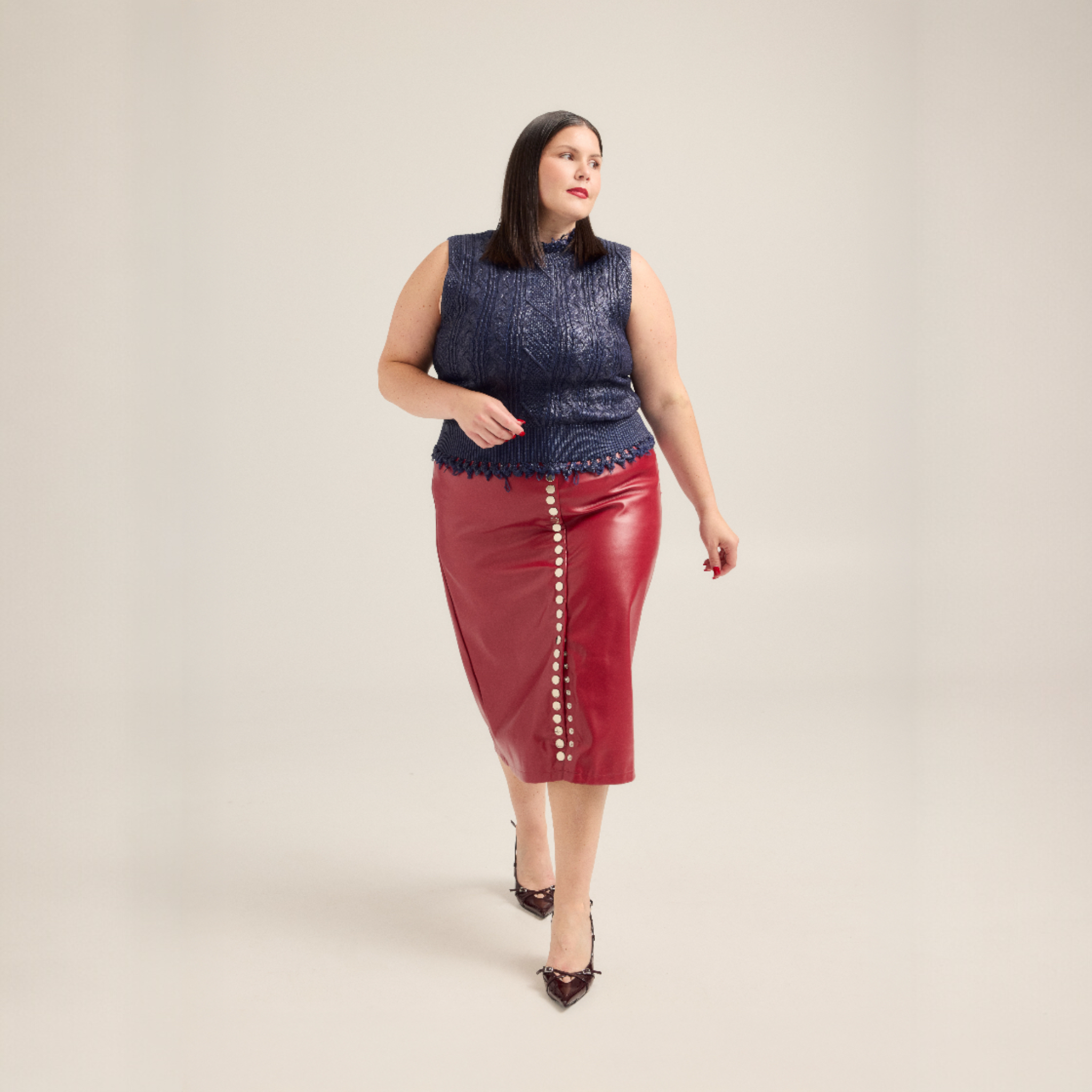 Hilary MacMillan-Snap Front Pencil Skirt