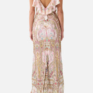 Camilla-V NECK BIAS SLIP DRESS WITH BACK FRILL (Special Order)
