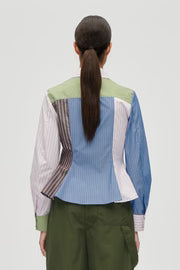 Stine Goya- Pocket Peplum Shirt - MULTISTRIPES MIX