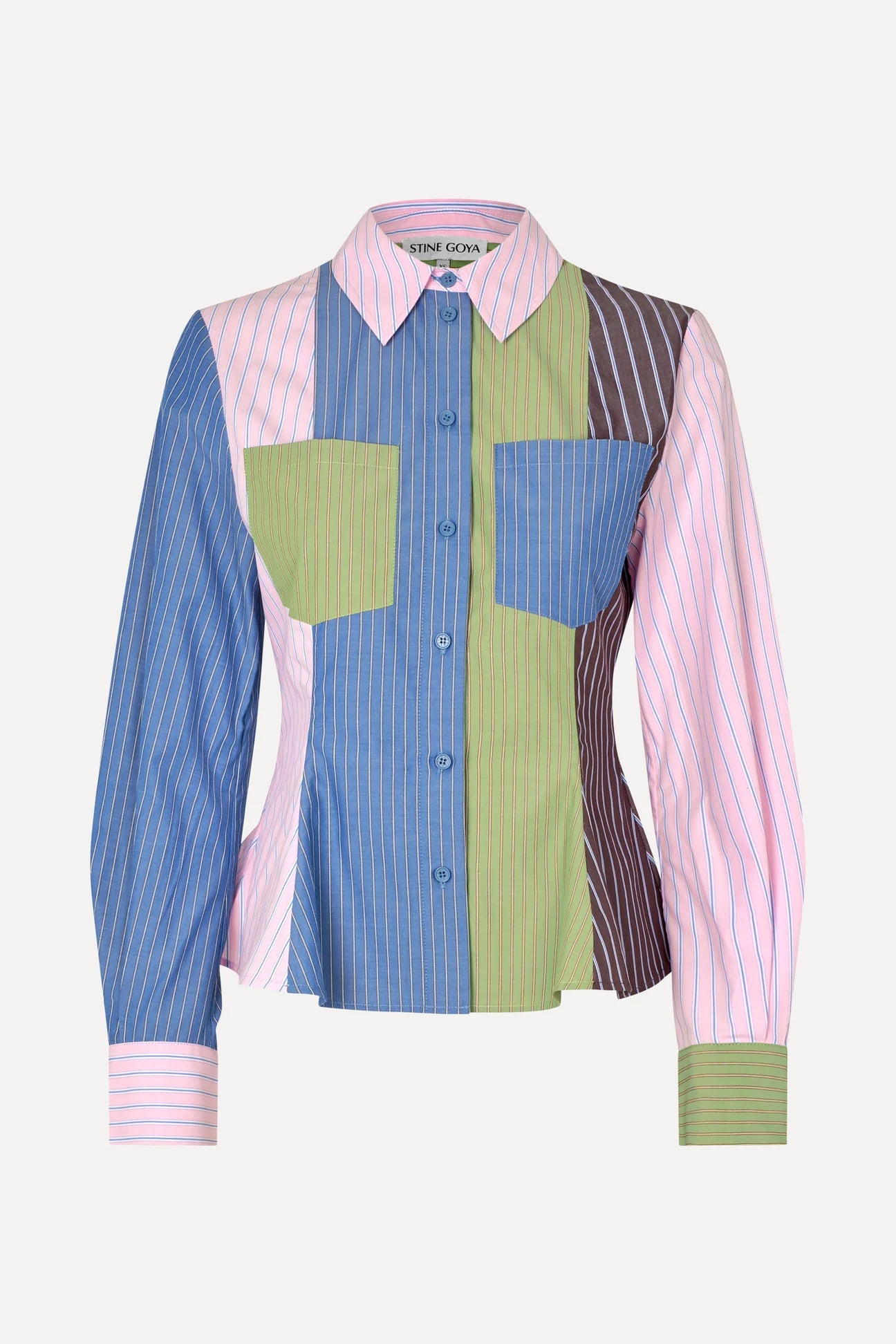 Stine Goya- Pocket Peplum Shirt - MULTISTRIPES MIX