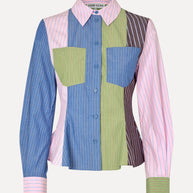 Stine Goya- Pocket Peplum Shirt - MULTISTRIPES MIX