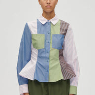 Stine Goya- Pocket Peplum Shirt - MULTISTRIPES MIX