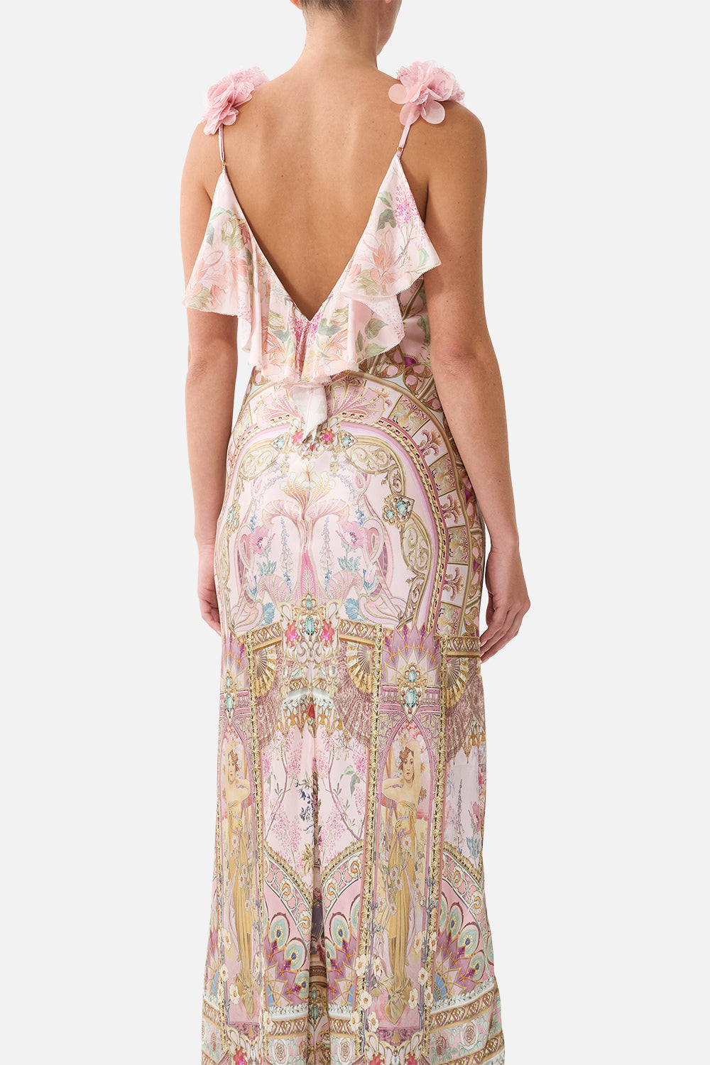 Camilla-V NECK BIAS SLIP DRESS WITH BACK FRILL (Special Order)