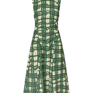 Stine Goya -Checkered Cady, Sleeveless Gathered Midi Dress