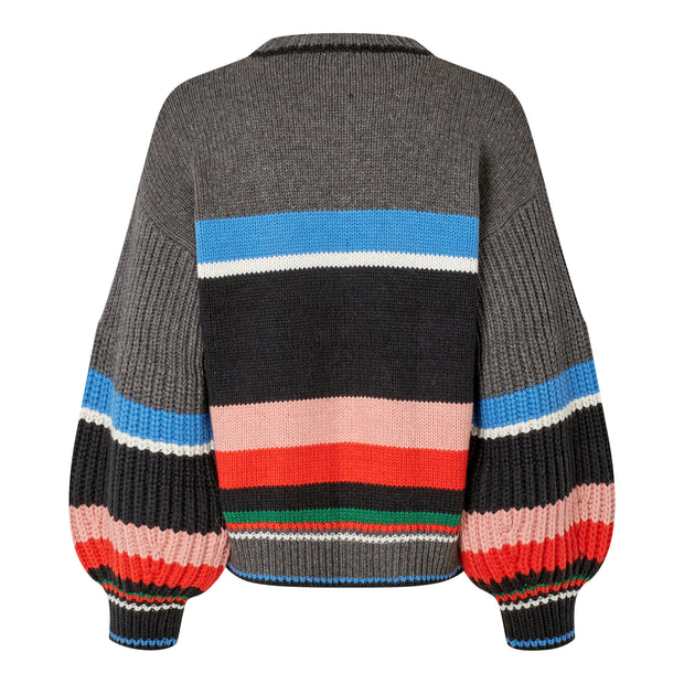 Stine Goya -Chunky Cotton Wool, Crewneck Chunky Sleeve Sweater