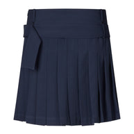 Stine Goya -Pinstripe Tailoring, Blue Belted Pleated Skirt