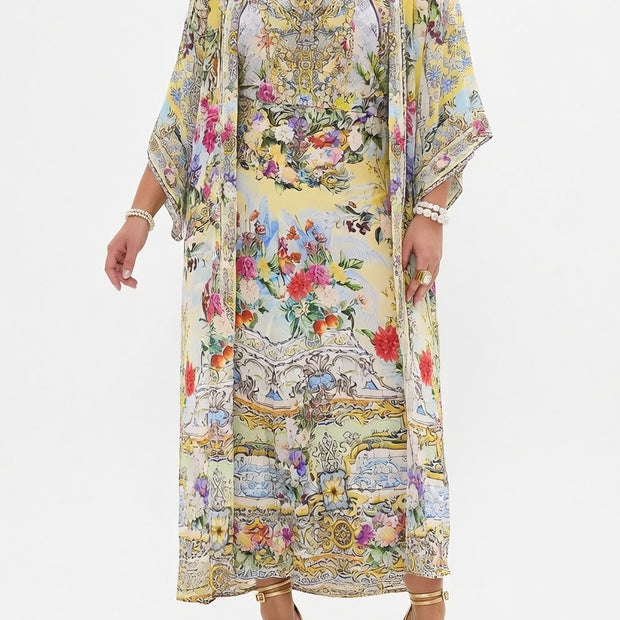 Camilla Kimono Layer with Collar in Flor Fantastica print