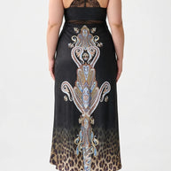 Camilla Lace Splice Bias Long Dress (Istanbul Animalia)