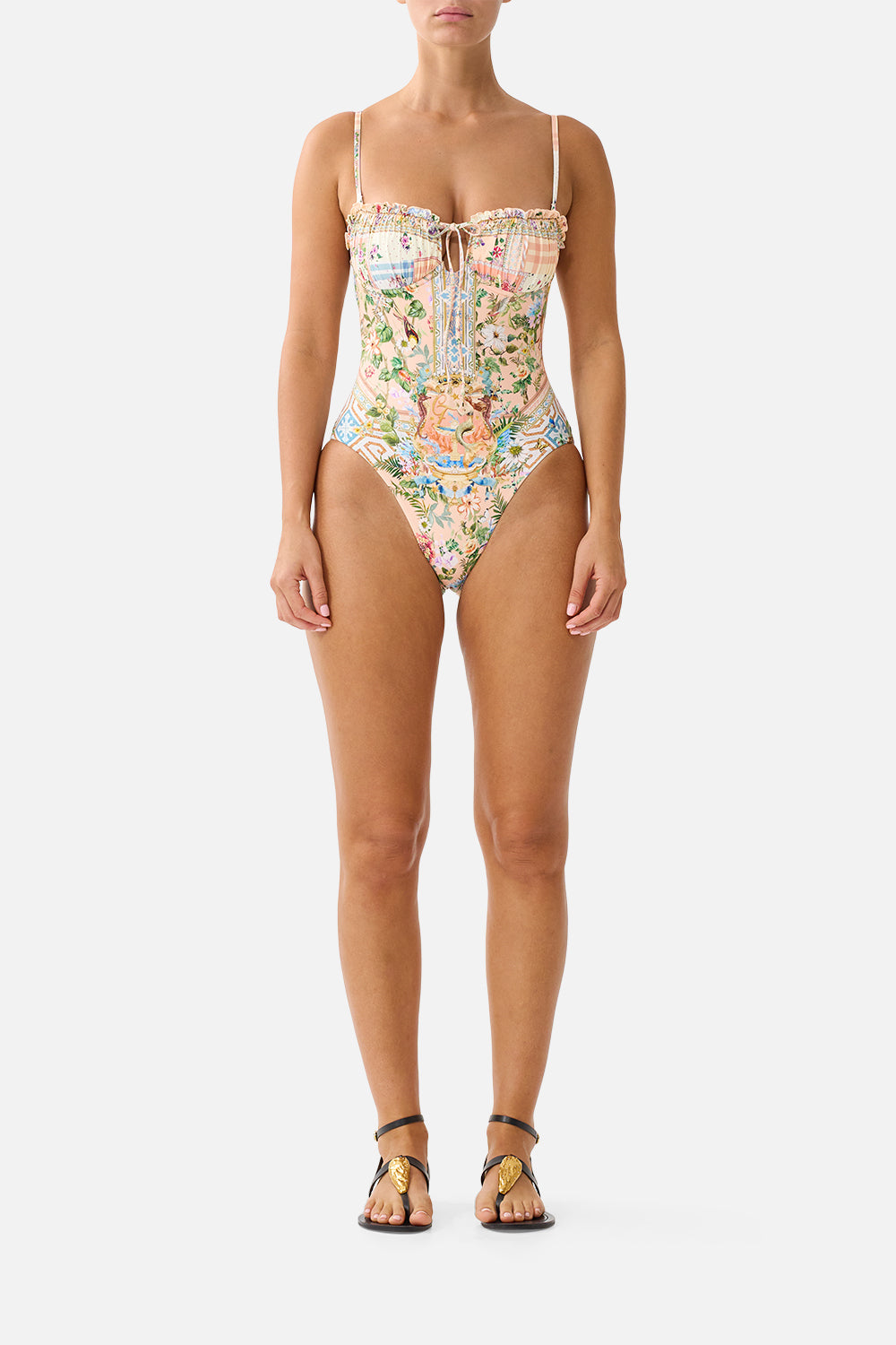 Camilla-RUCHED CUP UNDERWIRE ONE PIECE W FRONT TIE(Special Order)