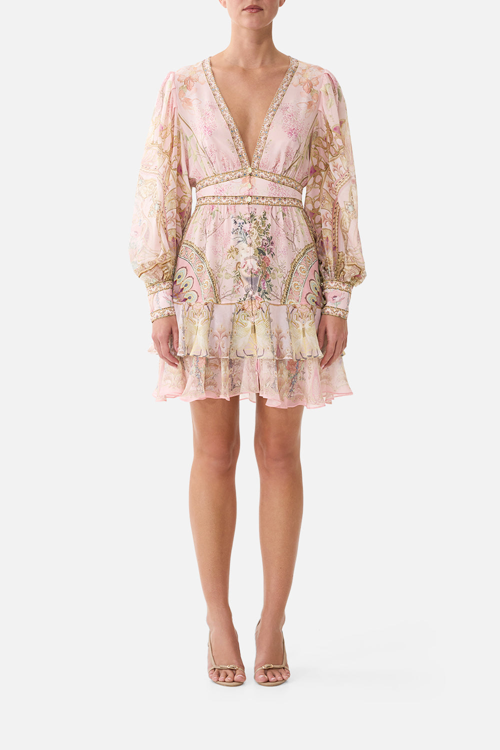 Camilla-BUTTON FRONT FRILL DRESS(Special Order)