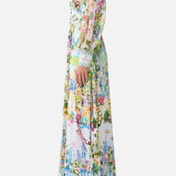 Camilla-SHAPED WAIST V-NECK MAXI DRESS (Special Order)