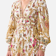 Camilla-SHAPED WAIST V-NECK MAXI DRESS (Special Order)