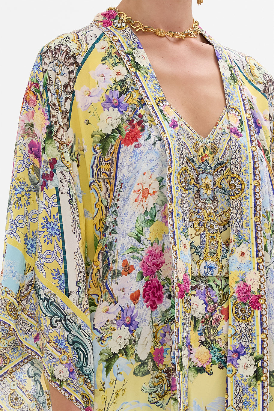 Camilla - Kimono Layer with Collar in Flor Fantastica print - Image 2