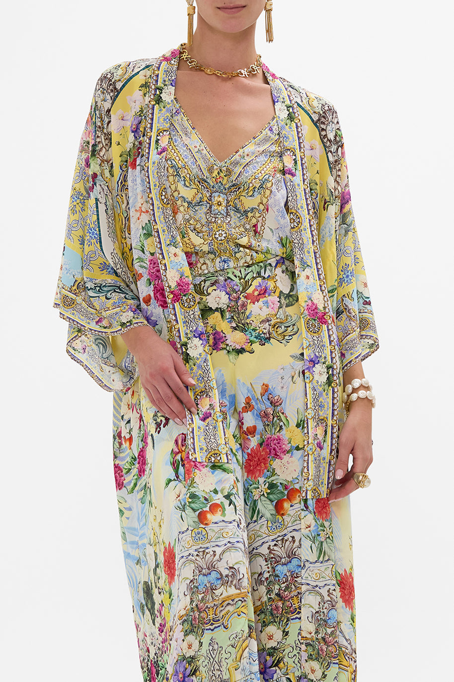 Camilla - Kimono Layer with Collar in Flor Fantastica print - Image 3