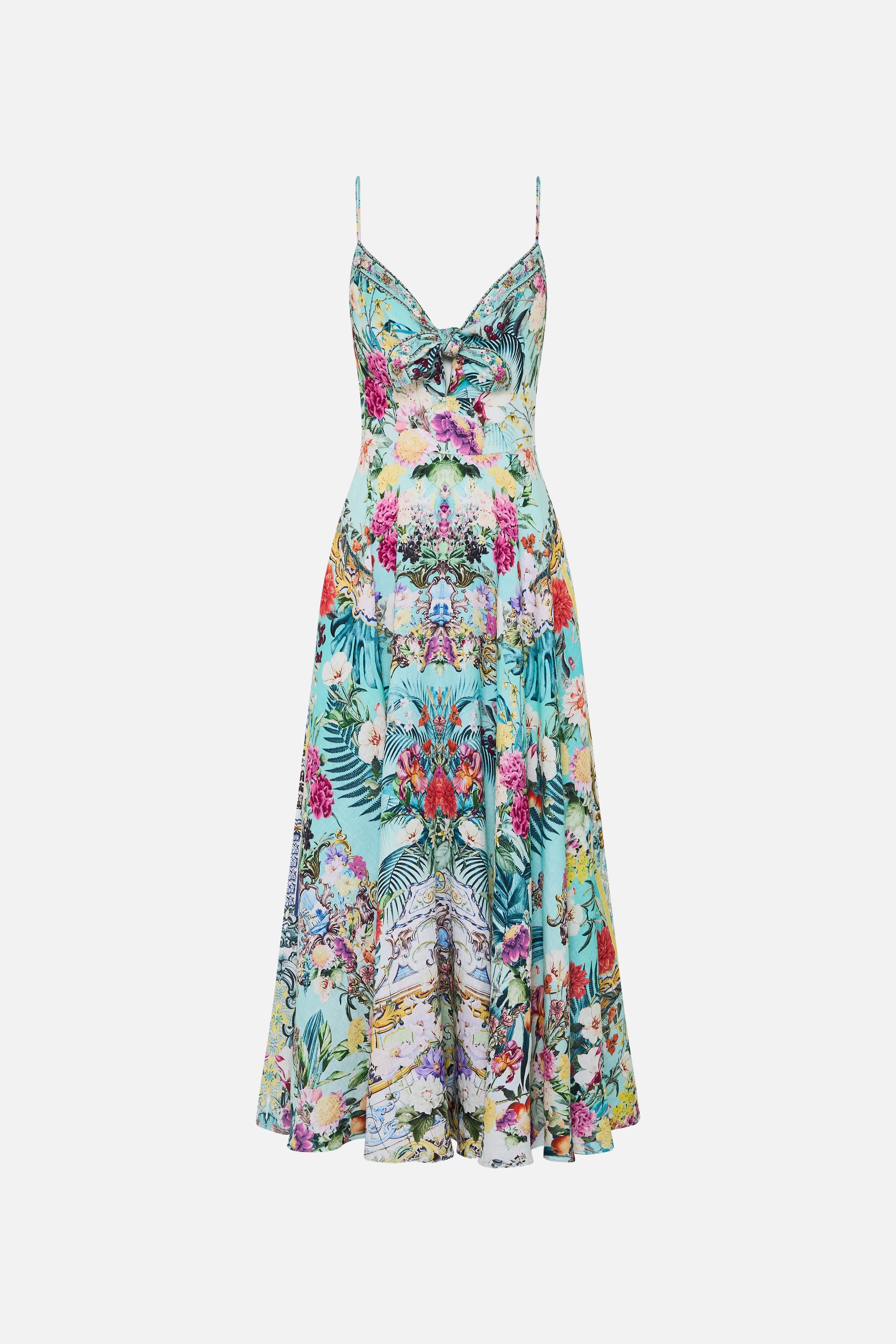 Cam_LONG DRESS WITH TIE FRONT - Image 1