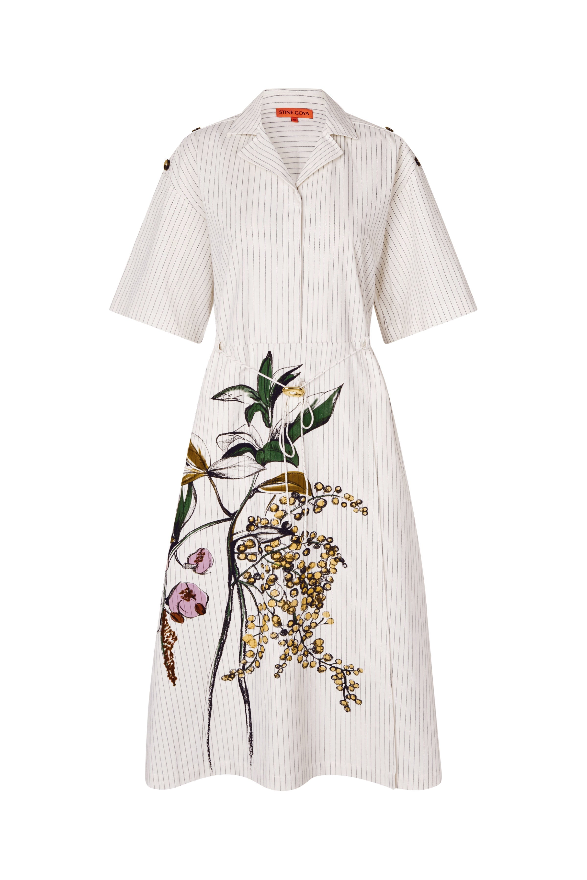 Stine Goya - Crisp Stripe Shirting, Workwear Midi Dress  - Image 1