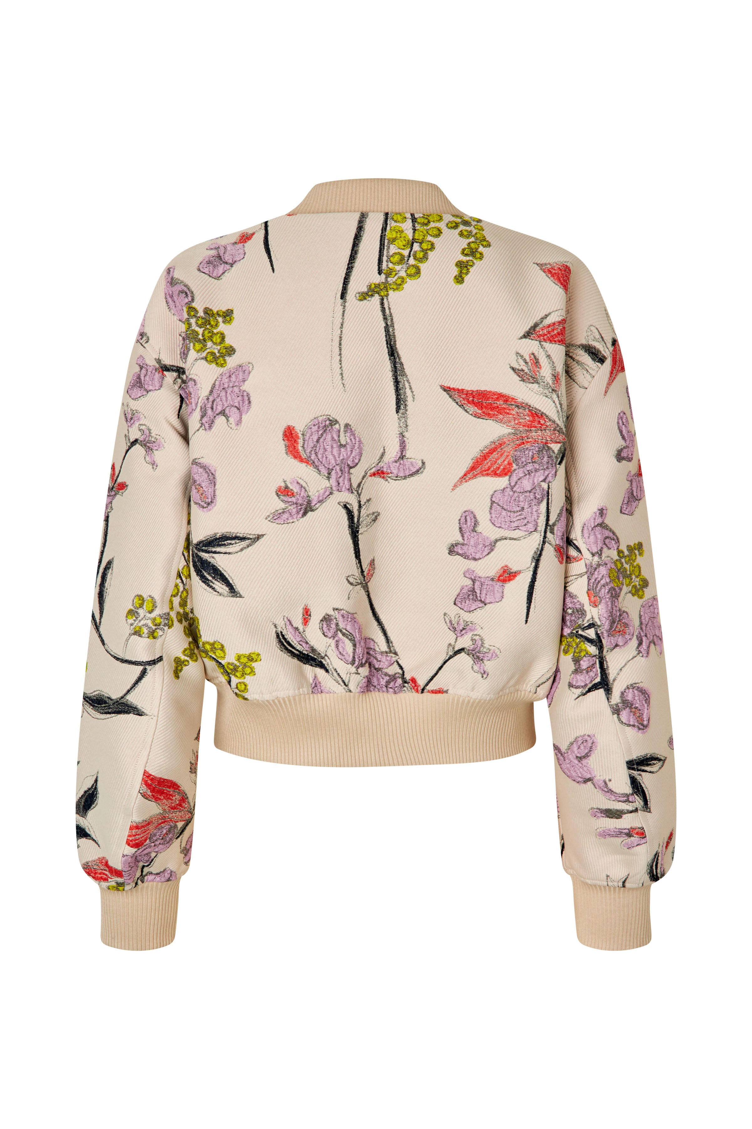 Stine Goya - Woven Jacquard, Cropped Dropped Shoulder Bomber