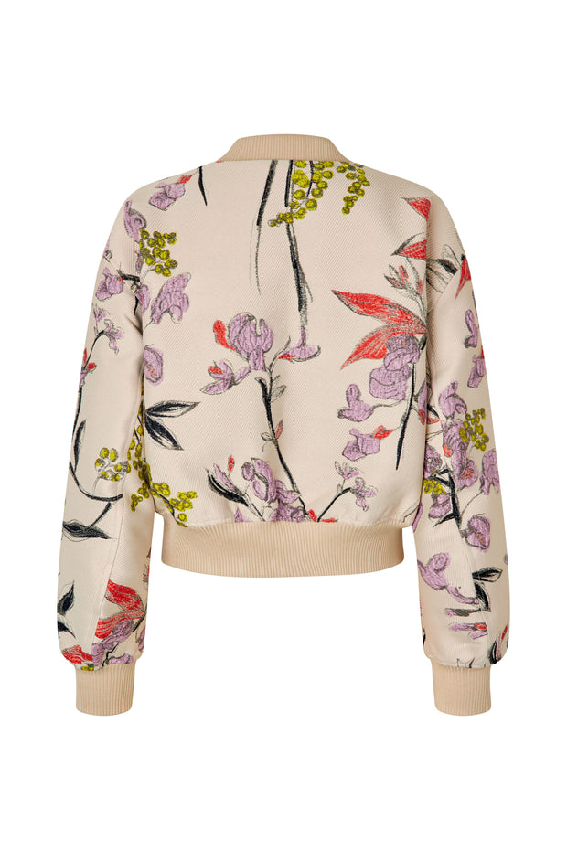 Stine Goya - Woven Jacquard, Cropped Dropped Shoulder Bomber