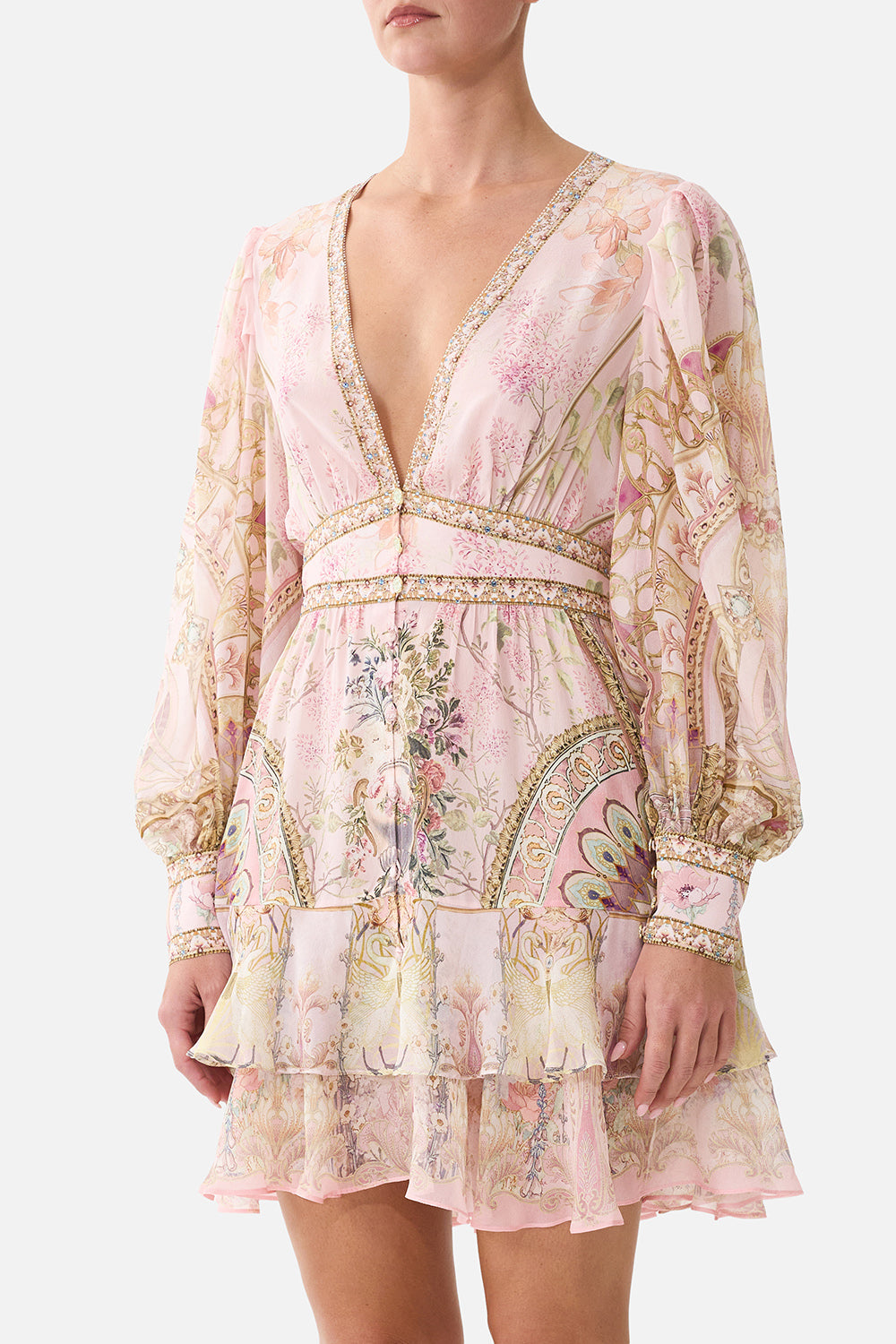 Camilla-BUTTON FRONT FRILL DRESS(Special Order)