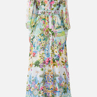 Camilla-SHAPED WAIST V-NECK MAXI DRESS (Special Order)